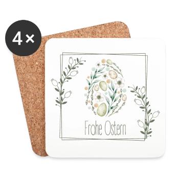 Frohe Ostern - Untersetzer (4er-Set) - Weiß - Vorne