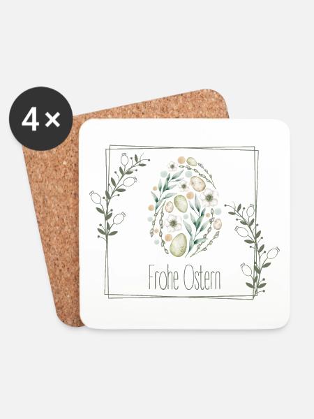 Frohe Ostern - Untersetzer (4er-Set) - Weiß
