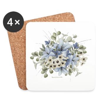 Blue Lilly by Agnes Johanna Art - Untersetzer (4er-Set) - Weiß - Vorne