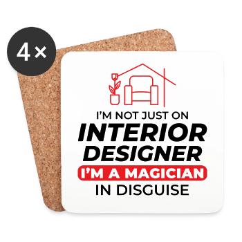 Innenarchitekt Dekorationsdesign Profi - Untersetzer (4er-Set) - Weiß - Vorne