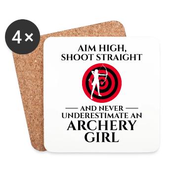 Tir à l’arc Cibles Archer Bullseye Tir Sport - Dessous de verre (lot de 4) - blanc - Devant