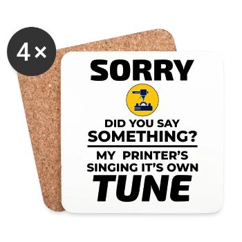 3D Printer 3D Printing Funny - Coasters (set of 4) - white - Front