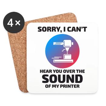 3D Printer 3D Printing Funny - Coasters (set of 4) - white - Front