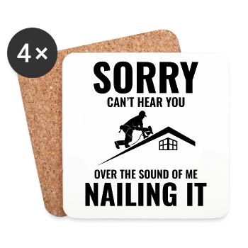 Roofer Roofing Roof Repair Mechanic Contractor - Coasters (set of 4) - white - Front
