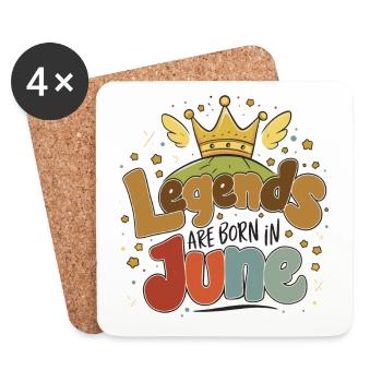 Legends are born in June - Untersetzer (4er-Set) - Weiß - Vorne