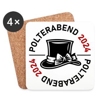 Polterabend 2024 - Untersetzer (4er-Set) - Weiß - Vorne