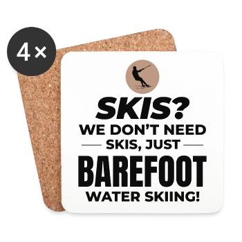 Barefoot Water Skiing Extreme Sports Barefooting - Coasters (set of 4) - white - Front
