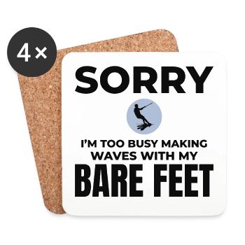 Barefoot Water Skiing Extreme Sports Barefooting - Coasters (set of 4) - white - Front
