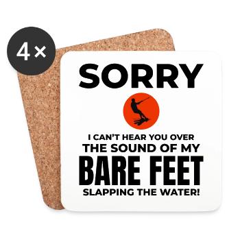 Barefoot Water Skiing Extreme Sports Barefooting - Coasters (set of 4) - white - Front