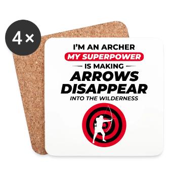 Tir à l’arc Cibles Archer Bullseye Tir Sport - Dessous de verre (lot de 4) - blanc - Devant