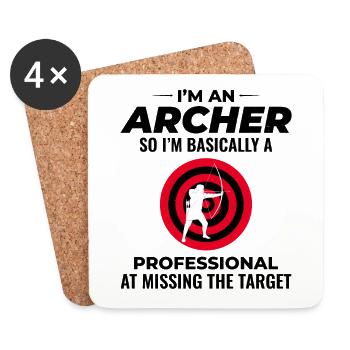 Tir à l’arc Cibles Archer Bullseye Tir Sport - Dessous de verre (lot de 4) - blanc - Devant