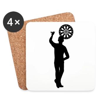 Dart für Linkshänder - Untersetzer (4er-Set) - Weiß - Vorne