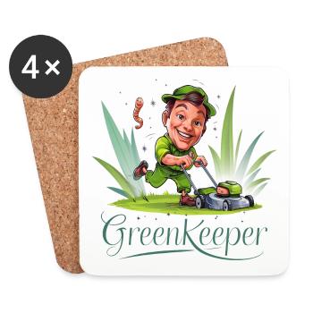 Greenkeeper Lawn Mower Gardener Garden Gift Idea - Coasters (set of 4) - white - Front