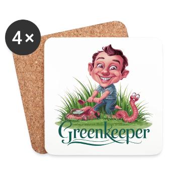 Greenkeeper Rasenmäher Gärtner Garten Geschenkidee - Untersetzer (4er-Set) - Weiß - Vorne