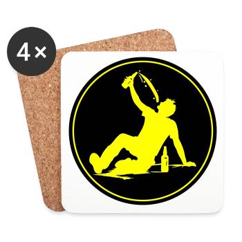 Drinking Beer Silhouette - Coasters (set of 4) - white - Front