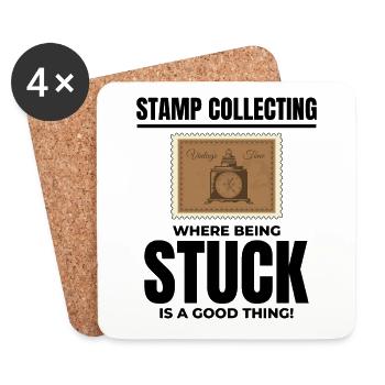 Stamp Collector Collecting Hobby Philatelist - Coasters (set of 4) - white - Front