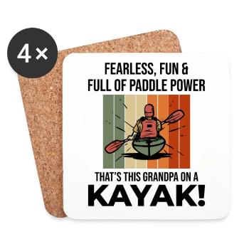 kayaking Gradpa Kayak Canoe Kayaker Funny - Coasters (set of 4) - white - Front