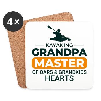 kayaking Gradpa Kayak Canoe Kayaker Funny - Coasters (set of 4) - white - Front