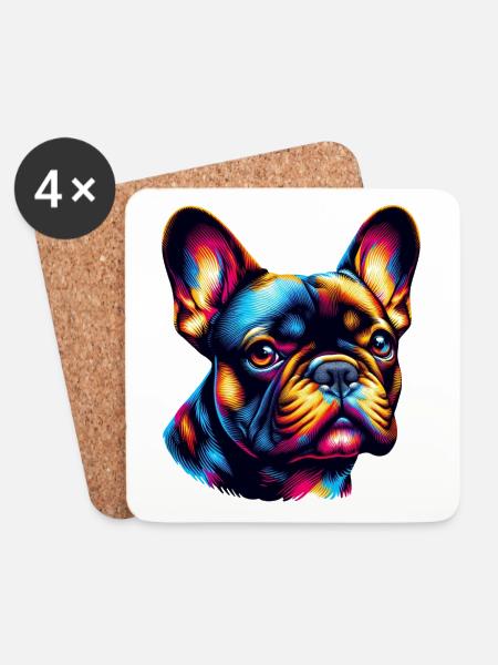 French Bulldog - Coasters (set of 4) - white