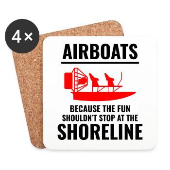 Airboat Fanboat Airboating Planeboat Bateau des marais - Dessous de verre (lot de 4) - blanc - Devant