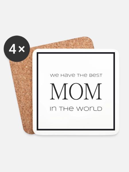 Best Mom - Best Mom in the World - Coasters (set of 4) - white