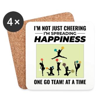 Cheerleader Cheerleading Girl Cheering Cheer Squad - Coasters (set of 4) - white - Front