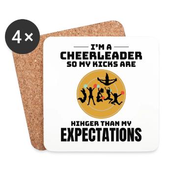 Cheerleader Cheerleading Girl Cheering Cheer Squad - Coasters (set of 4) - white - Front