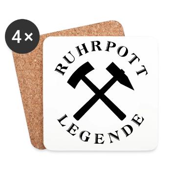 Ruhrpott Legende Pott Bergbau Kohle Legenden - Untersetzer (4er-Set) - Weiß - Vorne