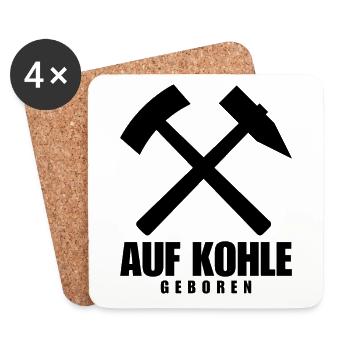 Ruhrpott Auf Kohle Geboren Pott Bergbau - Untersetzer (4er-Set) - Weiß - Vorne