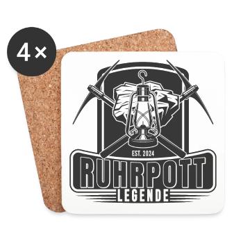 Ruhrpott legend lore mining miner - Coasters (set of 4) - white - Front