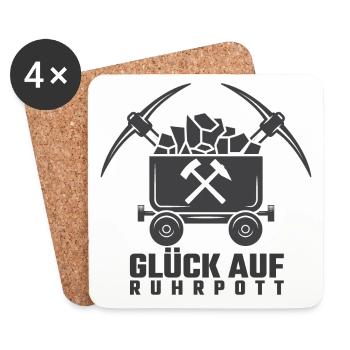 Ruhrpott Luck on Lore Mining Miners - Coasters (set of 4) - white - Front