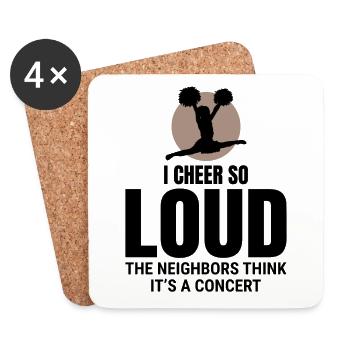 Cheerleader Cheerleading Girl Cheering Cheer Squad - Coasters (set of 4) - white - Front