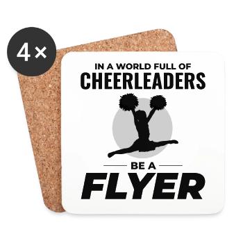 Cheerleader Cheerleading Girl Cheering Cheer Squad - Coasters (set of 4) - white - Front