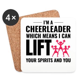 Cheerleader Cheerleading Girl Cheering Cheer Squad - Coasters (set of 4) - white - Front