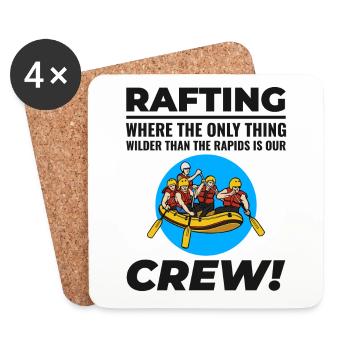 Rafting Team Raft White Water Rafter Paddle Funny - Dessous de verre (lot de 4) - blanc - Devant