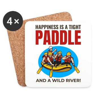 Rafting Team Raft Eau Vive Rafter Paddle Drôle - Dessous de verre (lot de 4) - blanc - Devant