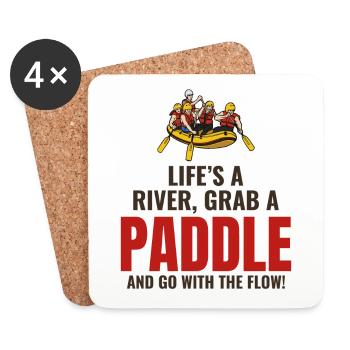 Rafting Team Raft Eau Vive Rafter Paddle Drôle - Dessous de verre (lot de 4) - blanc - Devant