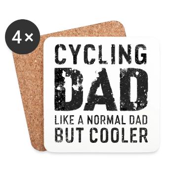 Bicycle Saying Dad Mountain Bike Cycling - Coasters (set of 4) - white - Front