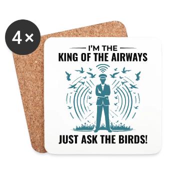 Contrôleur de la circulation aérienne ATC Aviation Humour Avion - Dessous de verre (lot de 4) - blanc - Devant