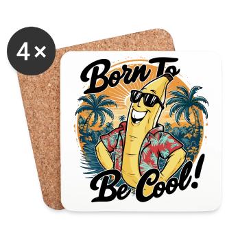 Funny banana with saying for the holiday - Coasters (set of 4) - white - Front