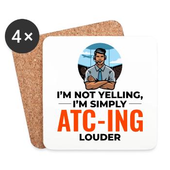 Contrôleur de la circulation aérienne ATC Aviation Humour Avion - Dessous de verre (lot de 4) - blanc - Devant