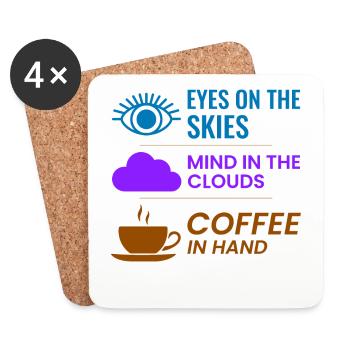 Contrôleur de la circulation aérienne Café ATC Aviation Humour - Dessous de verre (lot de 4) - blanc - Devant