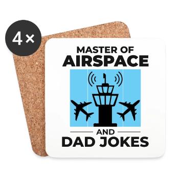 Contrôleur de la circulation aérienne Papa ATC Aviation Humour - Dessous de verre (lot de 4) - blanc - Devant