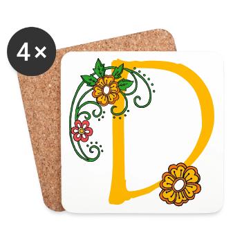 Flower 30 D - Coasters (set of 4) - white - Front