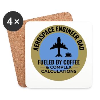 Luft- und Raumfahrtingenieur Papa Kaffee Flugzeug Flugzeug - Untersetzer (4er-Set) - Weiß - Vorne