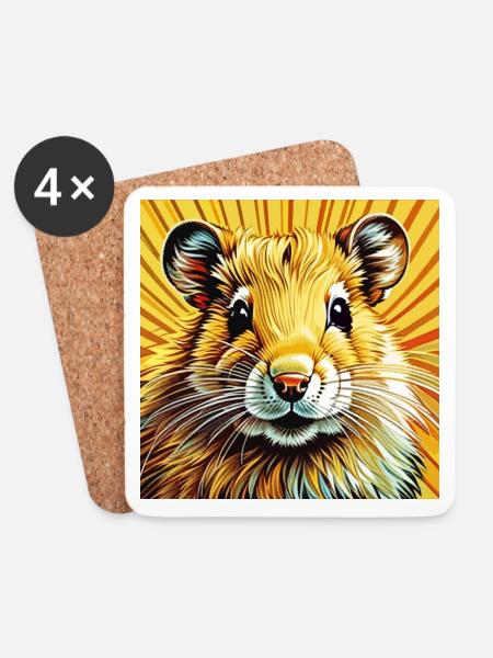 Golden hamster - Coasters (set of 4) - white