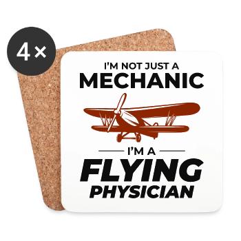 Mécanicien d’aéronefs Technicien d’entretien aéronautique - Dessous de verre (lot de 4) - blanc - Devant
