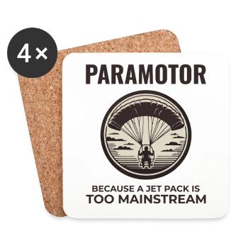 Pilote de paramoteur Paramoteur Parapente motorisé - Dessous de verre (lot de 4) - blanc - Devant