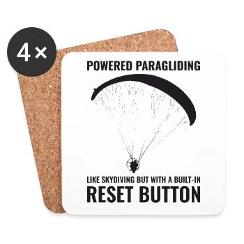 Pilote de paramoteur Paramoteur Parapente motorisé - Dessous de verre (lot de 4) - blanc - Devant