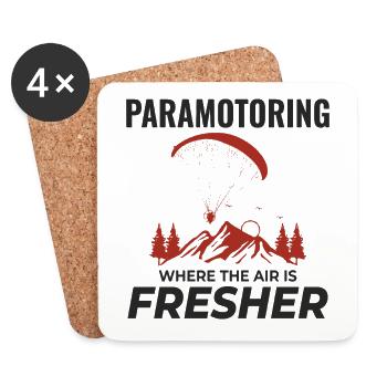 Pilote de paramoteur Paramoteur Parapente motorisé - Dessous de verre (lot de 4) - blanc - Devant